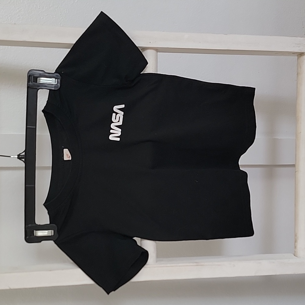 Toddler Size NASA Shirt Black Short Sleeve Crew Neck Cotton Blend